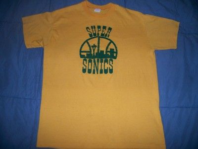 vtg SEATTLE SUPERSONICS 1970s NBA soft thin t shirt M  