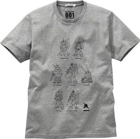 Uniqlo Gundam Mobile Suit 001 T Shirt Tee Gray  