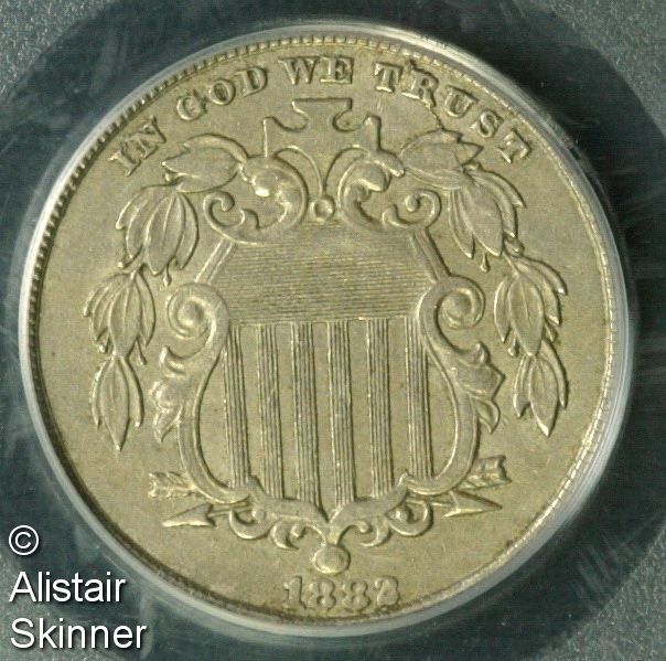   au50 nice example of this shield nickel ideal for mid grade typeset
