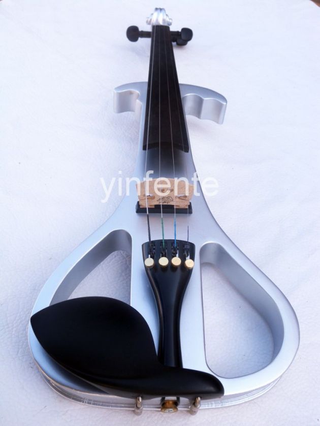 New silver 4/4 Electric violin Nice sound High quality yellow White 