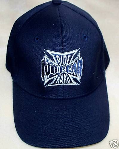 NO FEAR NAVY BLUE CHOPPER CROSS Ball Cap Hat BIKER Logo  
