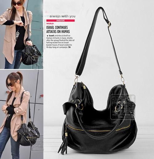 Fringe PU leather lady Shoulder Bag Handbag tote purse  