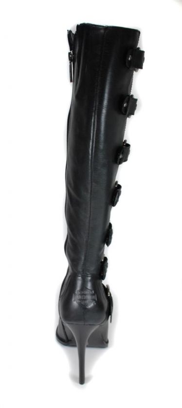 HARLEY DAVIDSON Janelle Black Leather Boots Women Size Casual Fashion 