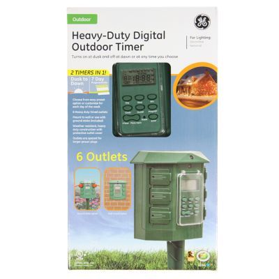   Digital Timer 6 Outlet Yard Stake Customizable Save Money Lower Bill