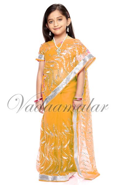 Ethnic Ready made to wear Indian Girls Childrens Saree Sarees Costume 