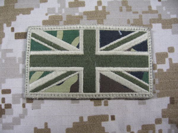 UK Flag Special Force SAS SBS Patch Woodland DPM camo  