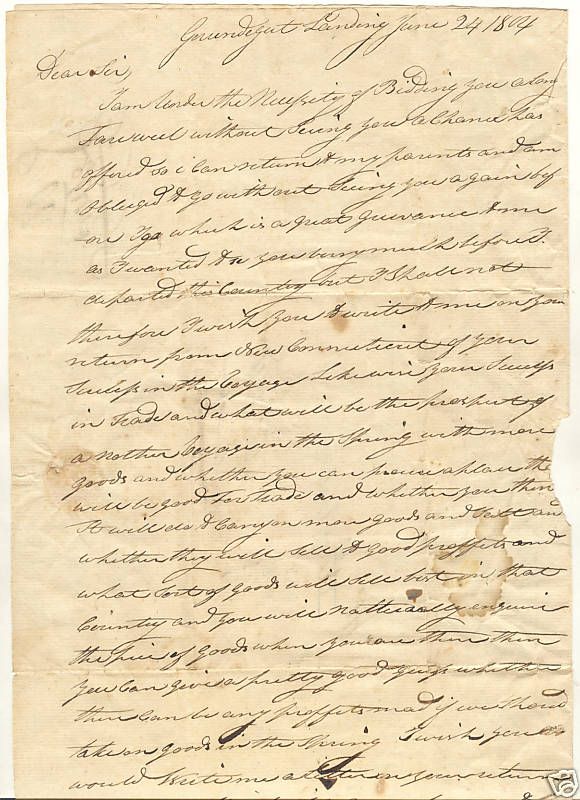 1804 IRONDEQUOIT, NEW YORK Letter, Oliver CULVER  