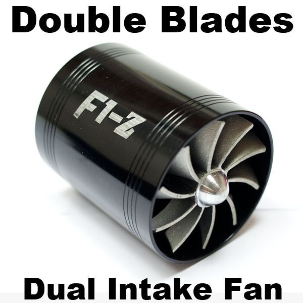 TURBO F1 Z Air Intake Fuel Save Fan Universal Fit BLACK  