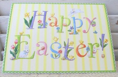 Carol Wilson Happy Easter Card, Playful Bunnies and Chicks, Spring 